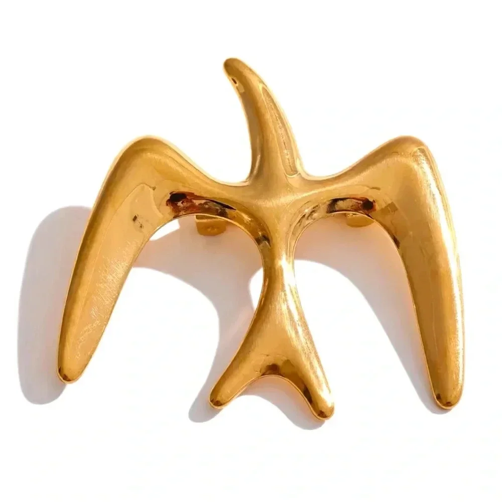 Gold Bird Stainless Steel Waterproof Brooch
